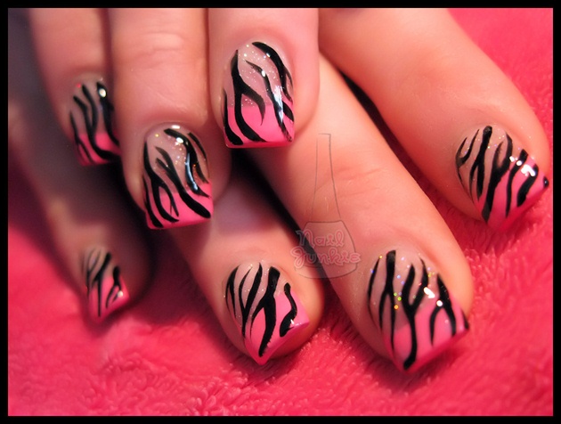 Hot Pink Tips &amp; Zebra