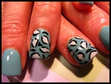 Turquoise Blue with Leopard design