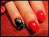 Artsy Red &amp; Black Nails