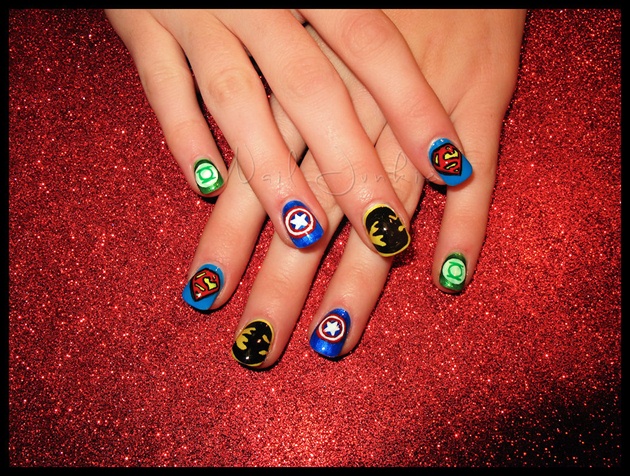 Superhero Emblem Nails
