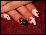 Vampire Blood Splatter Nails