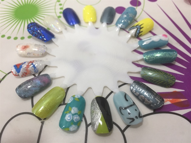 Green And Blue Gel Designs 