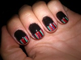 black and stripe nails!