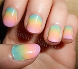 Rainbow Gradient Nail Art