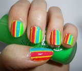 Neon Stripe Nail Art