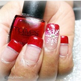 Snowflake With Red French Tips 