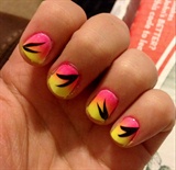 Pink And Yellow Ombr&#233; Nails