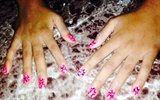 Pink cheeta print nails
