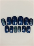 Navy Blue Xmas Nails