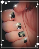 Black And Silver Glitter,W/Butterfly 