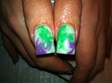 Green Purple And White Marble 