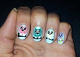 Cute owl nail art