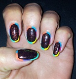 Black with holo and colorful outline