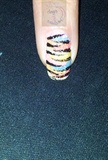 Colored sand nail with tigerprint