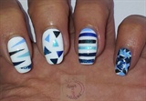 Blue abstract with DIY nail foil