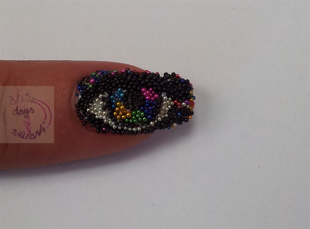 Rainbow iris with beads