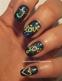Valentine galaxy nails