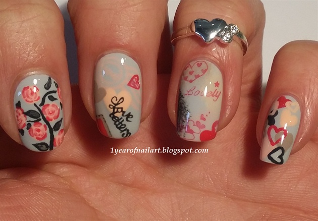 Valentine nails ft. Essence Love Letters