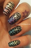 Holo animal print nails