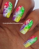 Neon water spotted nails