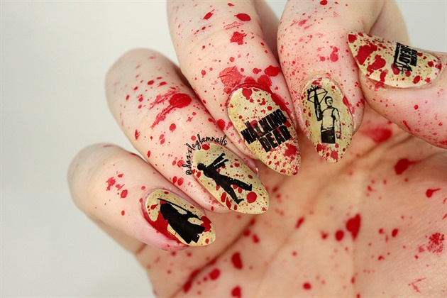 The Walking Dead Blood Splatter Nails