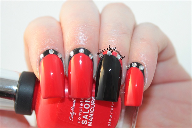 Black &amp; Red Ruffian Nails