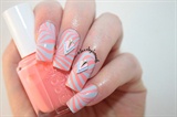Cotton Candy Water Marble Nails