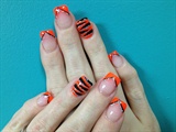 simple orange tips with tiger stripes