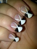 black and white simple nail art