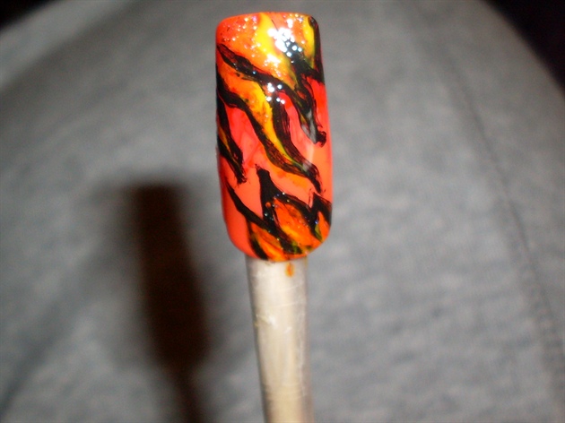 Flame Design Nail Art Sample