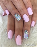 Baby Pink Holo Nails