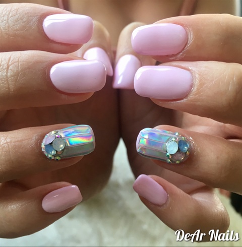 Baby Pink Glamorous Nails