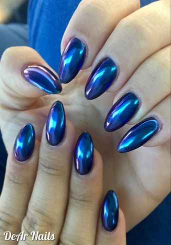 Blue/Purple Chameleon Mirror Nails 