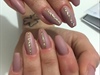 Matte Nude Nails With Glitter Stripes