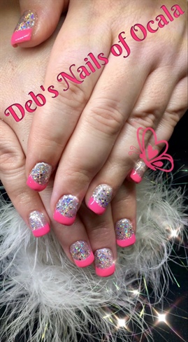 Bling pink French 
