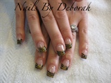gold glitter with black stripes