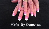 White tips with pink lemonade.