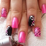 Black and Neon Pink Animal Bling