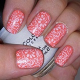 Peach Lace stamping