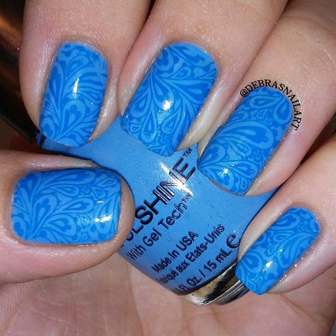 Blue on blue stamping
