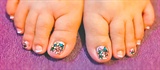 floral french toe nails