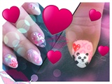 kawaii Valentine&#39;s gel nails 
