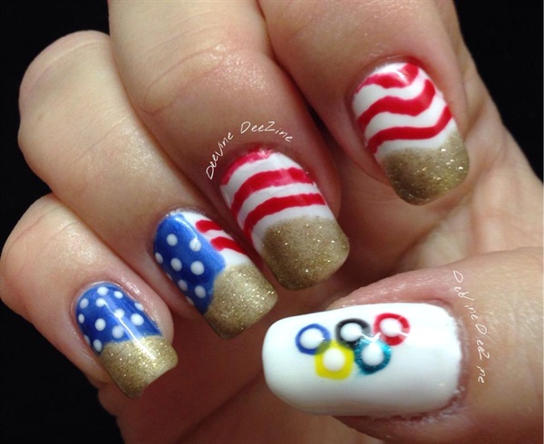 Patriotic Olympic Nails