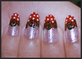 Polka Dot and rose lace nail art
