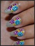 Floral Nail Design / Colorful Flowers