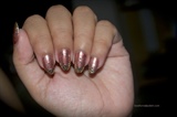 Bronze Nails with Gold Glitter