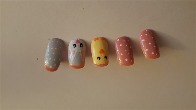Chick and Bunny Nails