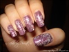 Glittery Purple with White Flowers