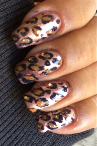 Leopard Print On Champagne Colored Base 