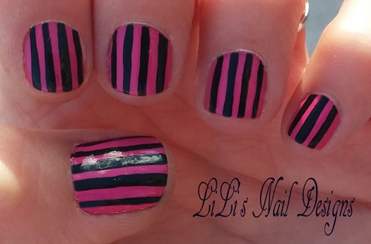pink &#39;n black pinstripes